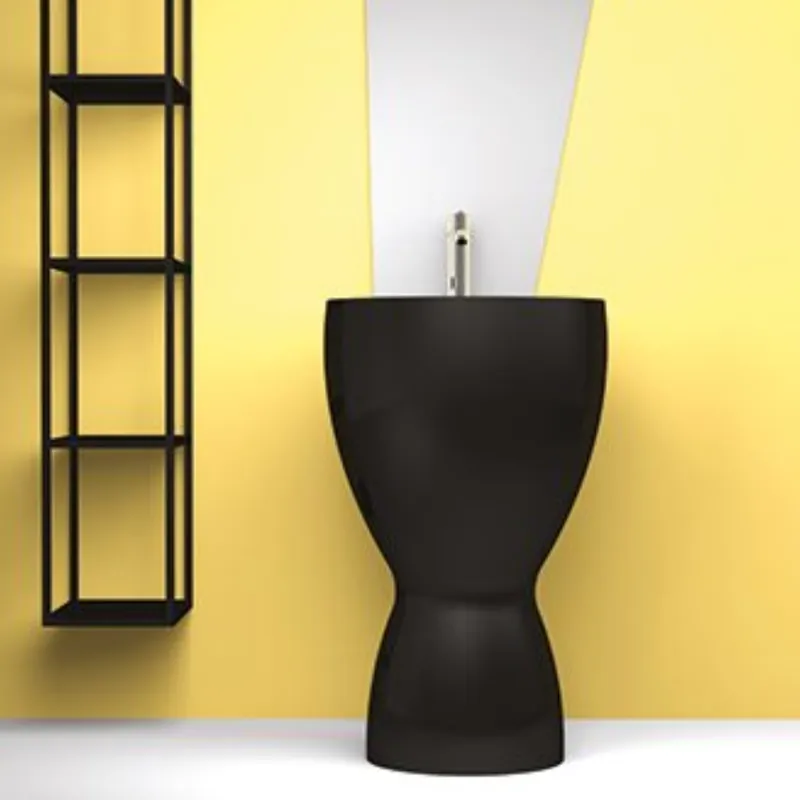 Lavoar freestanding Eto Ceramiche Bobo 54x38 cm, antracit lucios Ofertă de sezon