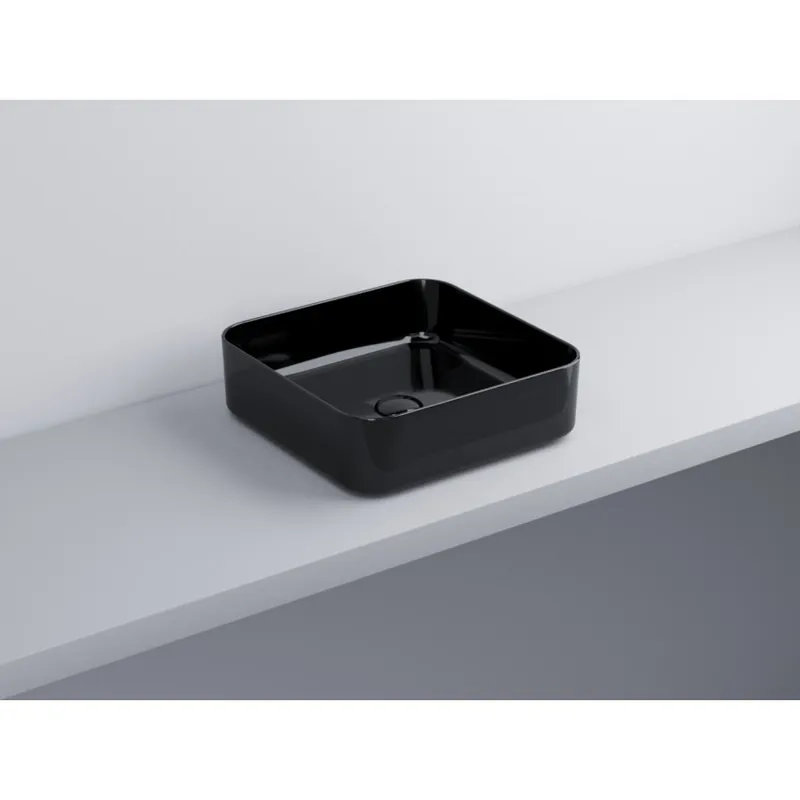Lavoar pe blat Cielo Shui Comfort Square Black 40 cm Super ofertă