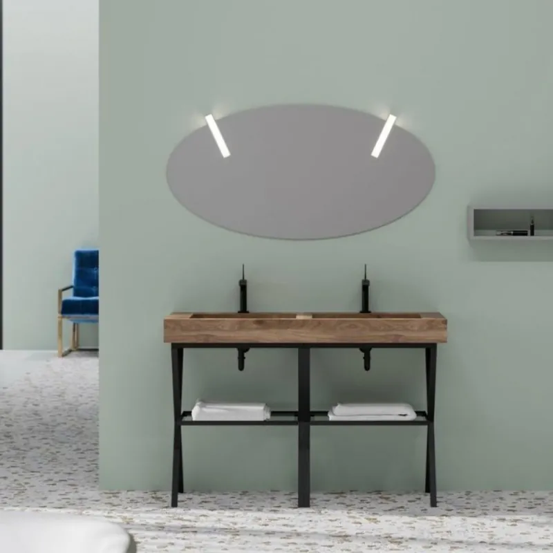 Reducere Lavoar Savinidue Idea HPL cu 2 cuve, 120 cm