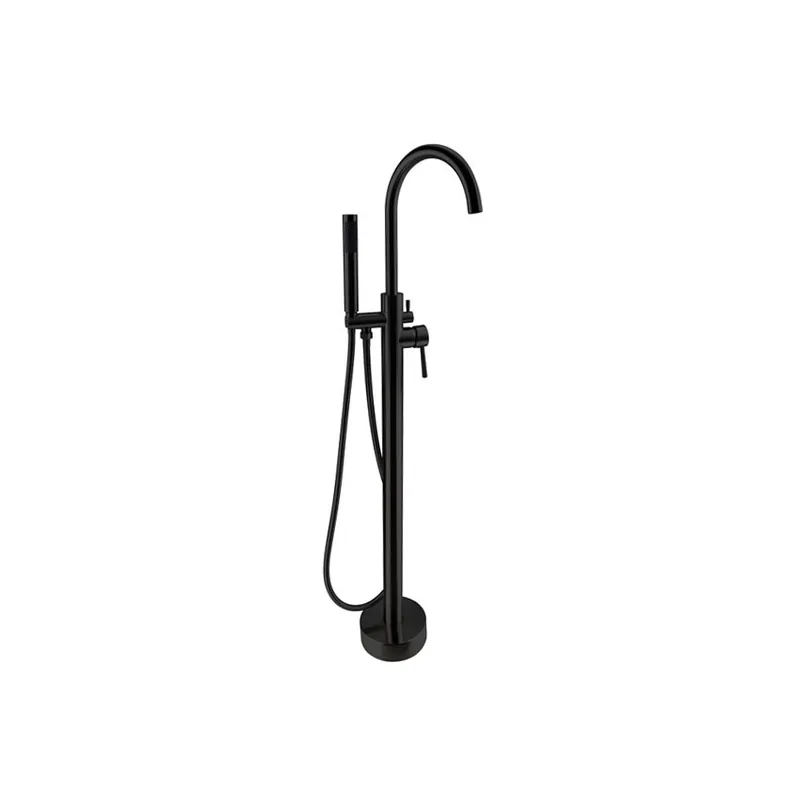 Baterie cada freestanding Karag Artemis, negru, cu kit de dus Discount