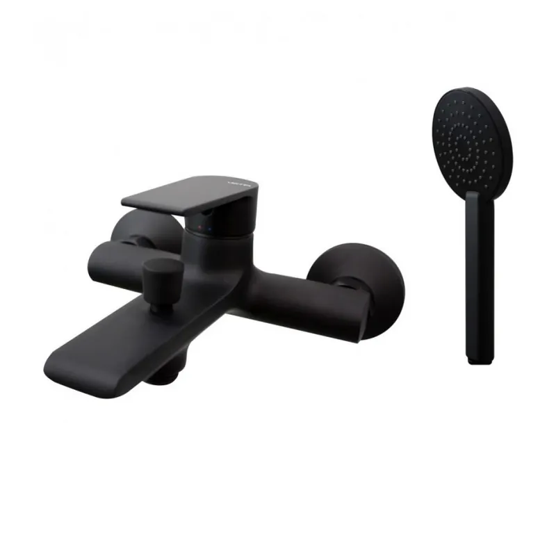 Baterie cada Vema Timea cu set de dus, negru Popular