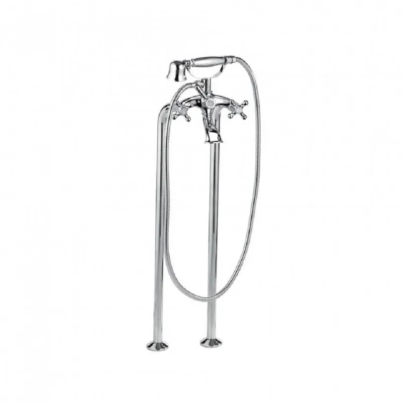 Cel mai vândut Baterie cada freestanding Daniel Rubinetterie Revival cu kit de dus, crom