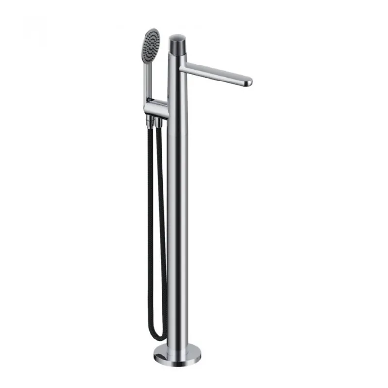 Bestseller Baterie cada freestanding Sanycces Dedal plisat cu kit de dus, crom