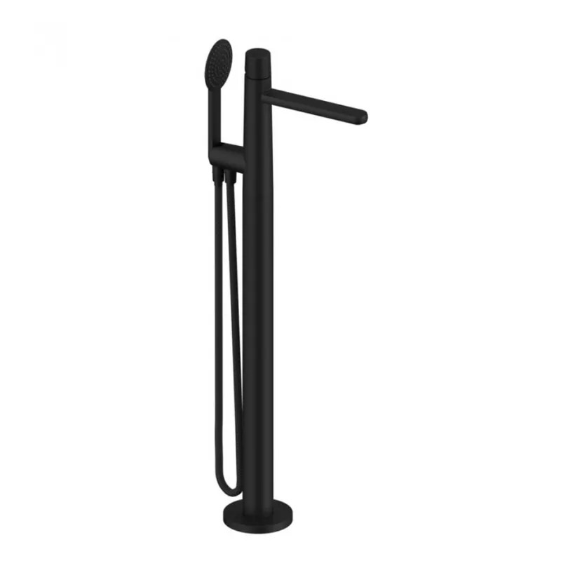 Baterie cada freestanding Sanycces Dedal cu kit de dus, negru mat Ultima șansă