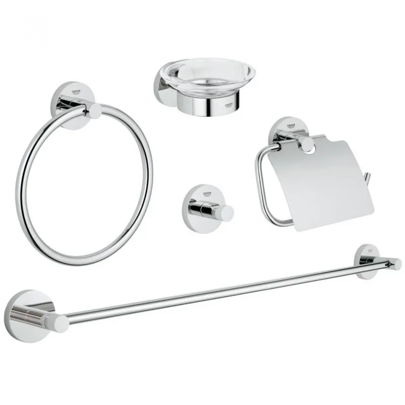Set accesorii Grohe Essentials - 5 piese, crom Reducere de preț