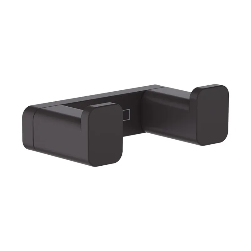 Plată sigură Cuier baie dublu Hansgrohe AddStoris, negru mat
