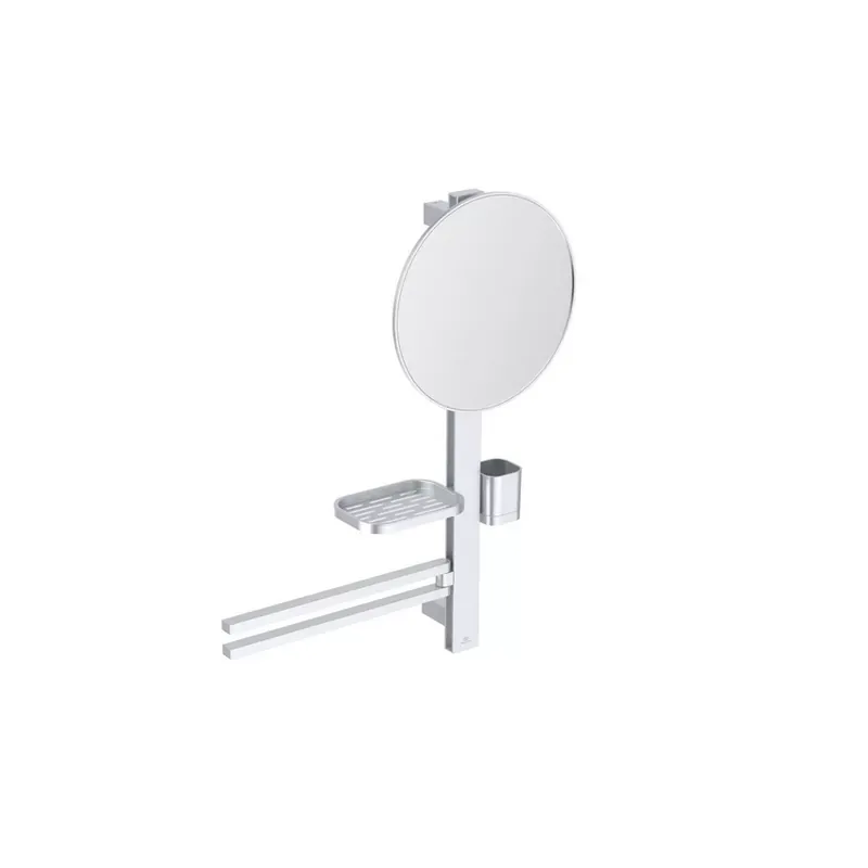 Set accesorii cu oglinda Ideal Standard Alu+ pentru lavoar, argintiu mat Discount