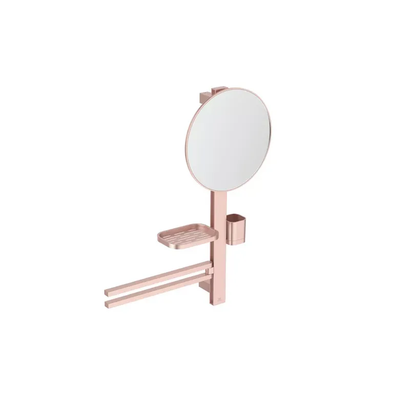 Set accesorii cu oglinda Ideal Standard Alu+ pentru lavoar, rose mat Ofertă