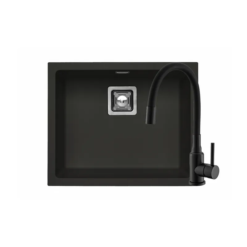 Set chiuveta Alveus Quadrix 50 G90 + baterie Flexa, negru Cumpără online
