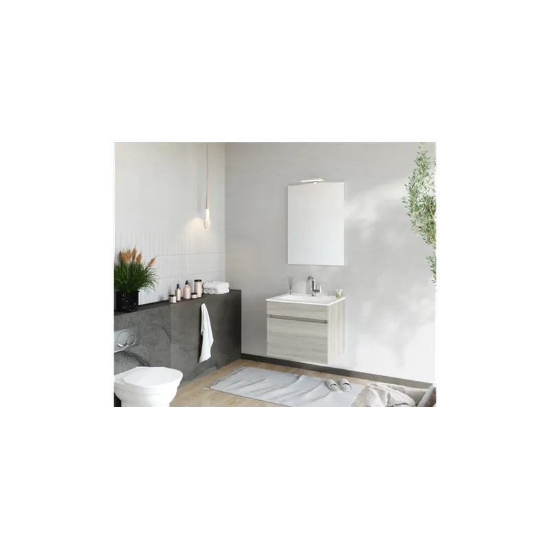 Chilipir Set baza lavoar Savinidue Bogota 60 cm cu lavoar, oglinda si lampa