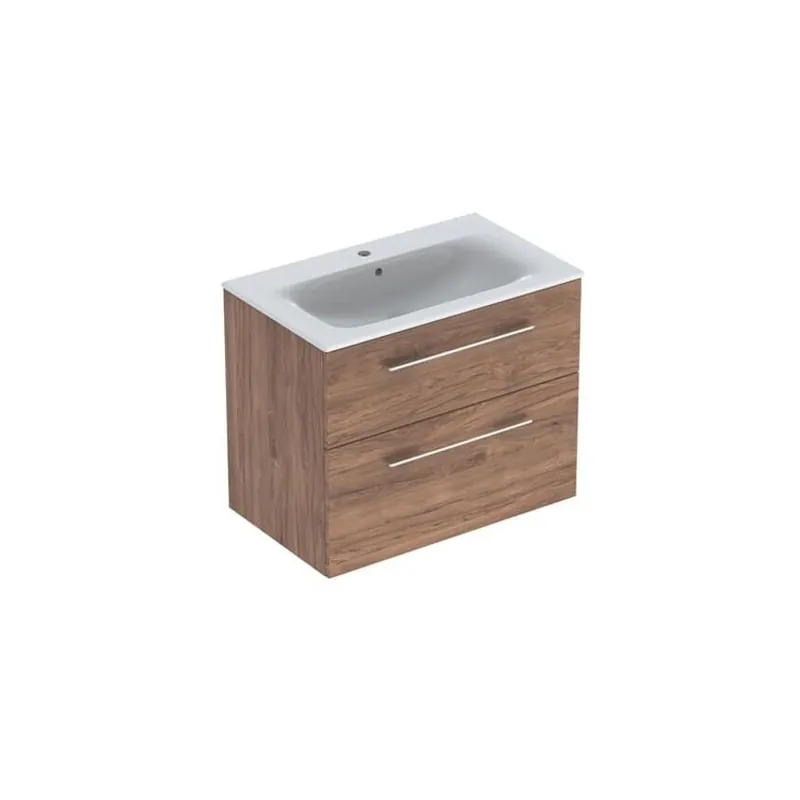 Cumpără acum Set Mobilier + Lavoar 80 cm Nuc Inchis Selnova - Geberit
