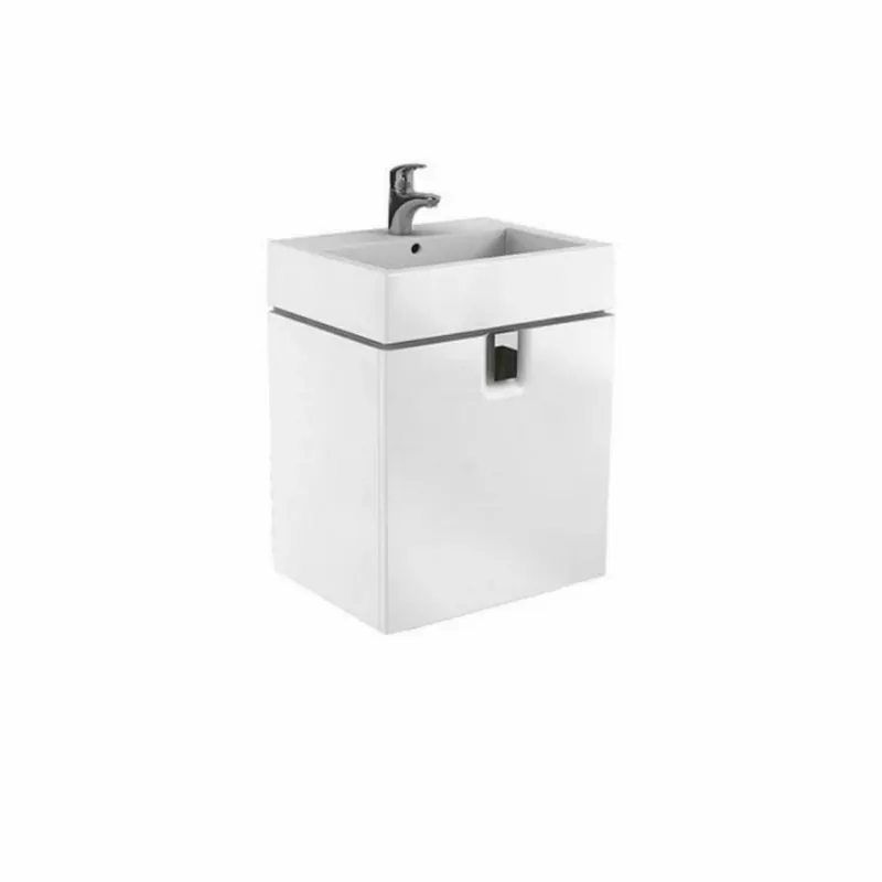Set mobilier Kolo Twins alb lucios si lavoar Twins, 60 cm Reducere extra