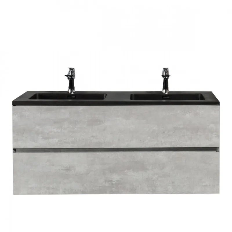 Set mobilier baie cu lavoar incastrat dublu Wellis Mallorca 120 cm Premium