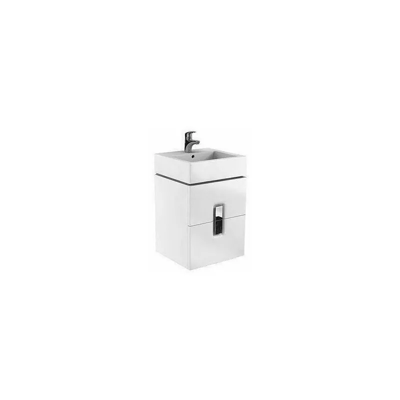 Set mobilier suspendat Kolo Twins cu 2 sertare, alb si lavoar slim 50 cm Calitate înaltă