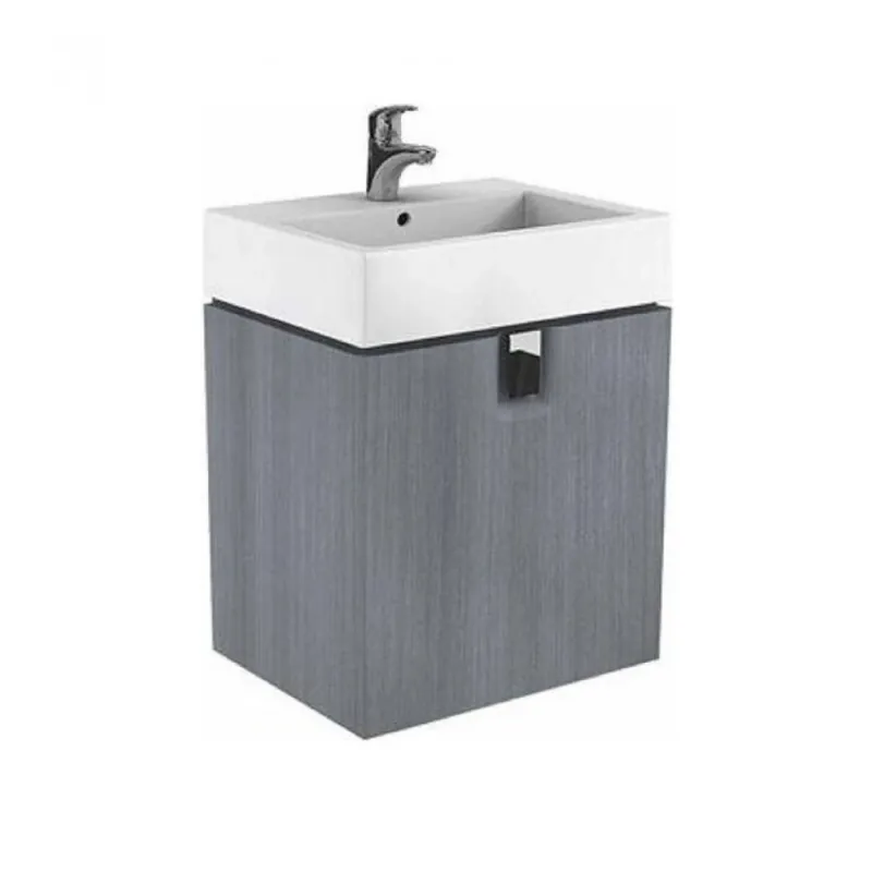 Preț promoțional Set mobilier Kolo Twins gri argintiu si lavoar Twins, 60 cm