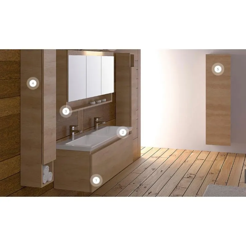 Mobilier SPACE 120cm cu lavoar dublu QUATTRO 81 Karag20 Mai ieftin