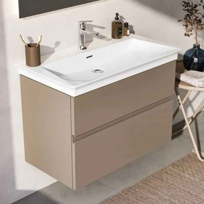 Vezi acum Set mobilier suspendat Ideal Standard Finesse gri-bej mat 80 cm cu lavoar