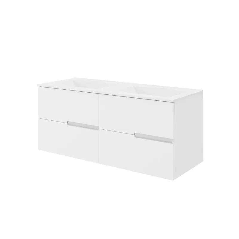 Super ofertă Set Mobilier Fluminia Toledo 120 cm suspendat cu sertare soft close alb lucios + lavoar 120 slim