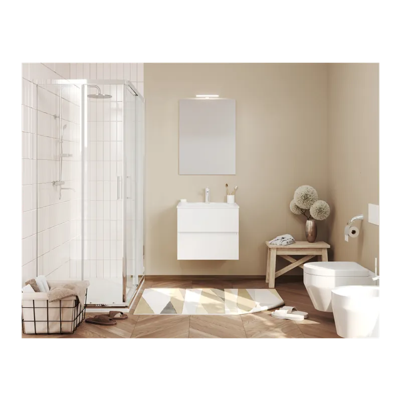 Preferatul clienților Set baza lavoar Savinidue Easy 60 cm cu lavoar, oglinda si lampa