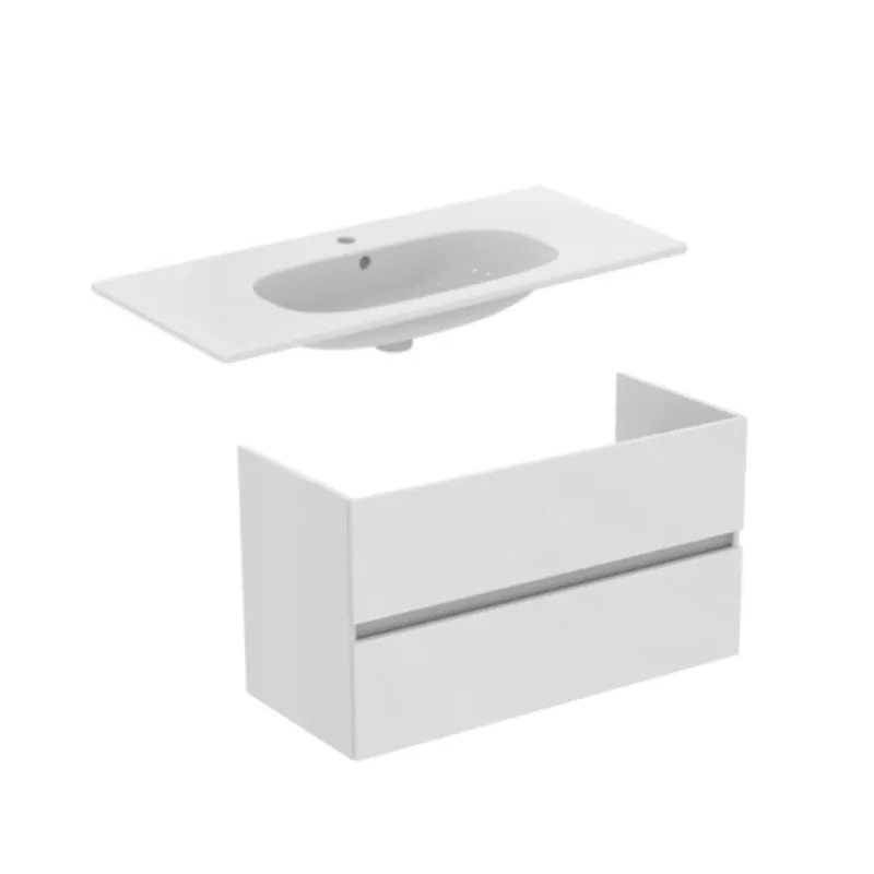 Set mobilier suspendat Ideal Standard Eurovit + 100 cm cu lavoar Tesi, alb Cumpărături sigure