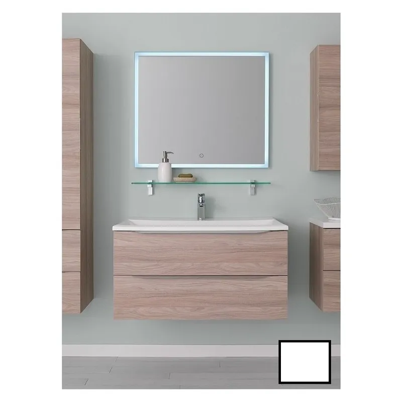 Set Mobilier Suspendat + Lavoar Tara Stejar Satin 110x50x45 cm - KolpaSan Reduceri