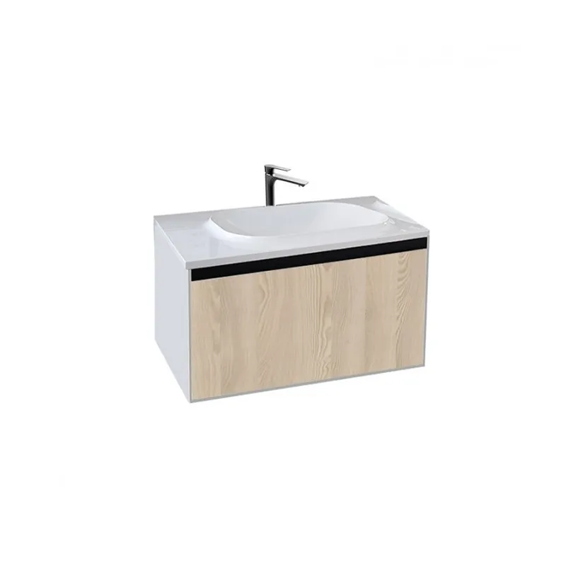 Preț promoțional Set Mobilier Suspendat + Lavoar 75 cm Pandora Lemn Natur - KolpaSan