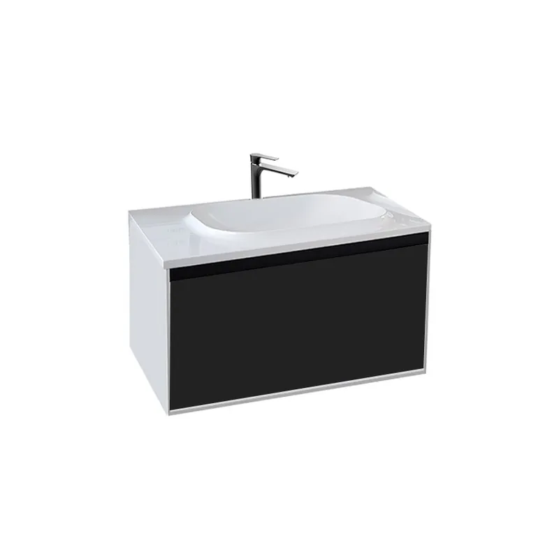 Set Mobilier Suspendat + Lavoar 75 cm Pandora Black Stone - KolpaSan Retur ușor