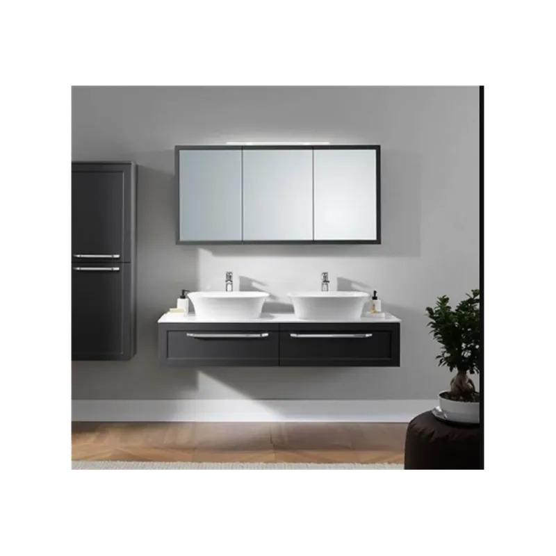 Noutate Dulap Cu Oglinda LED 145cm Antracit Blanche - KolpaSan