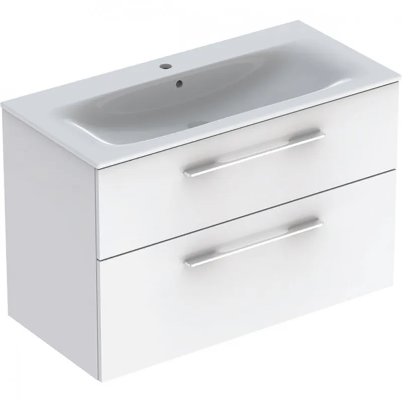 Nu rata Set Mobilier + Lavoar 100 cm Alb Lucios Selnova SQ - Geberit