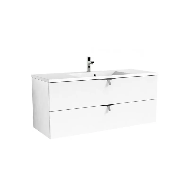 Set mobilier suspendat Oristo Siena alb si lavoar Amelia, 120 cm Comandă acum