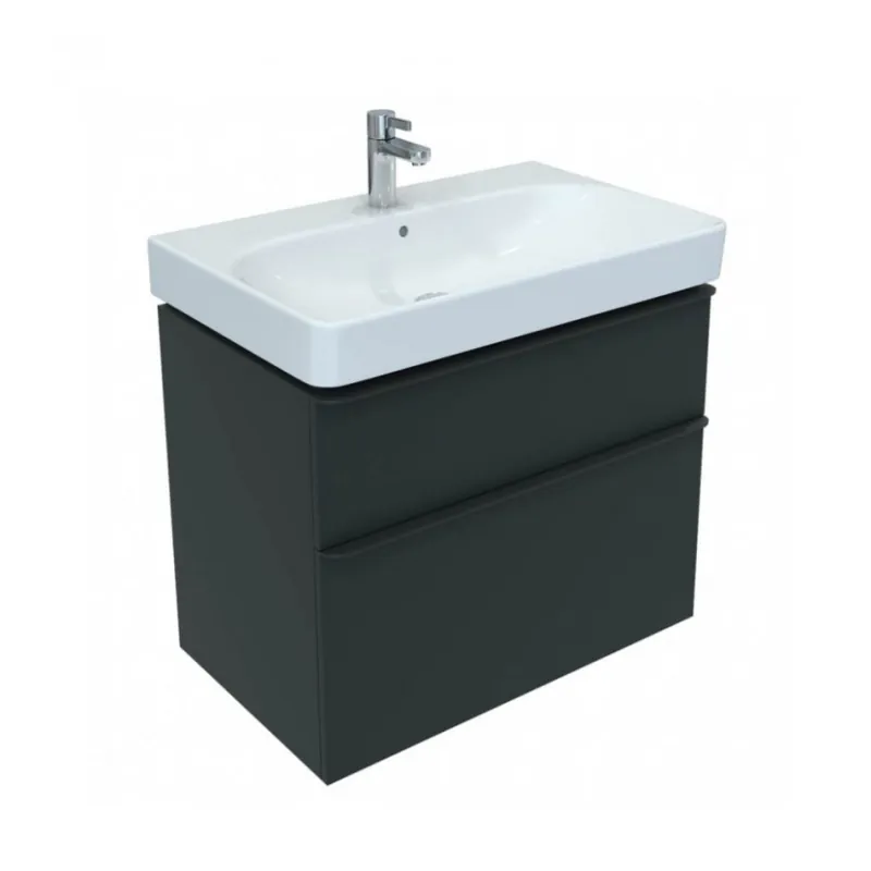 Ofertă specială Set mobilier suspendat Geberit Smyle cu lavoar 90 cm, negru mat