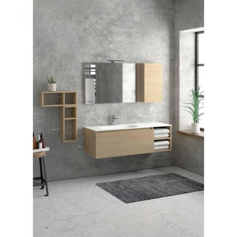 Mobilier SPACE 135 cm cu lavoar din marmura compozita Karag Ofertă exclusivă