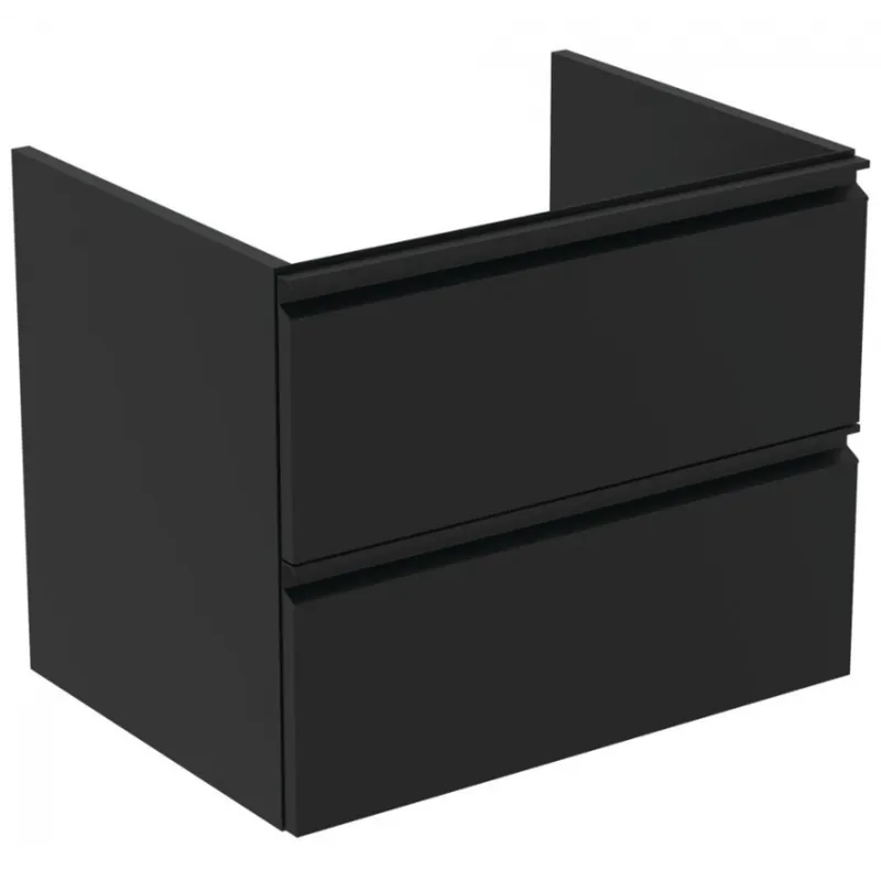 Reducere extra Mobilier de baie Tesi cu doua sertare - Ideal Standard, Negru mat 60x49x44 cm