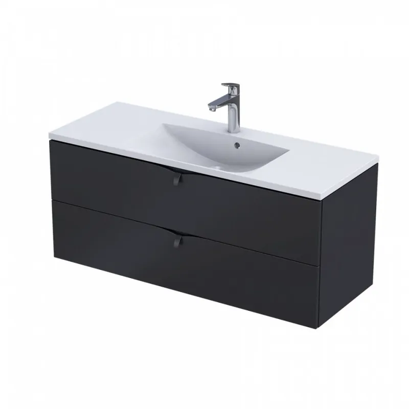 Mobilier suspendat Oristo Siena 120 cm, negru mat Ofertă limitată
