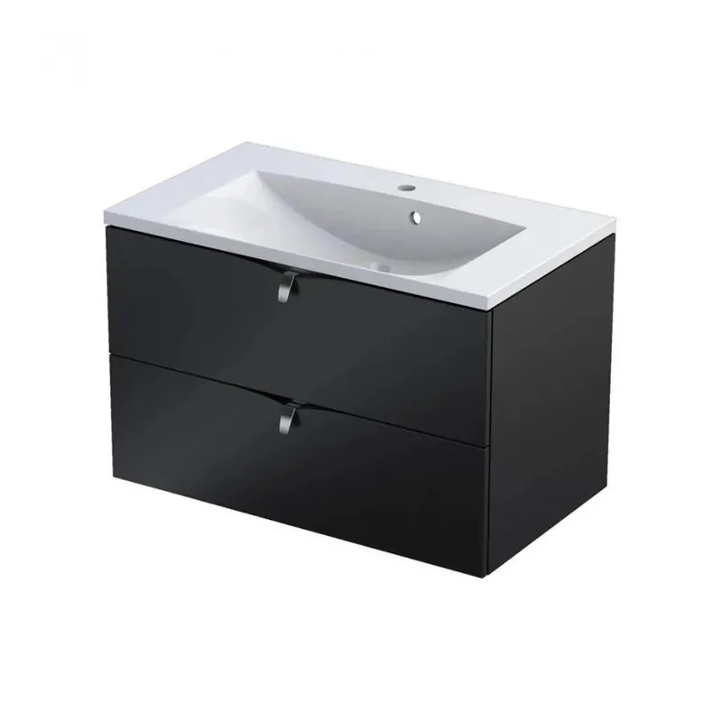 Reducere de preț Mobilier suspendat Oristo Siena 80 cm, negru mat