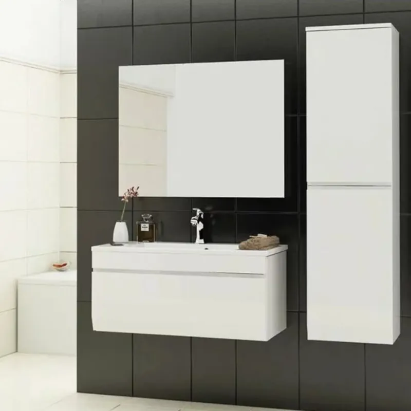Coloana mobilier suspendat Oristo Horyzont alb cu usa stanga 150x40 cm Preț promoțional