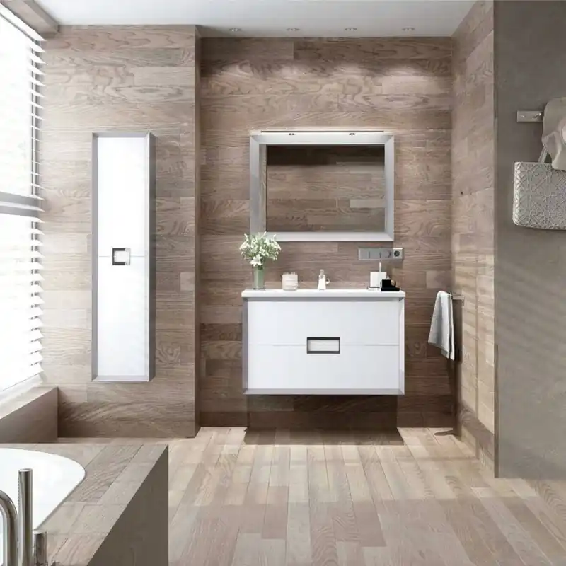 Coloana mobilier de baie Avila Dos Novus, alb mat, 150x35 cm Ofertă de sezon