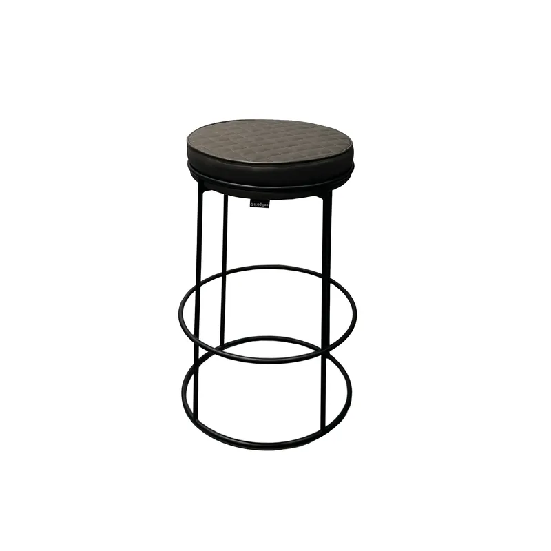 Calitate înaltă SCAUN DEMI-BAR ATOLLO, 43X43X65 CM, STRUCTURA METALICA P15 NEAGRA, TAPITERIE VINTAGE S0C - EBONY