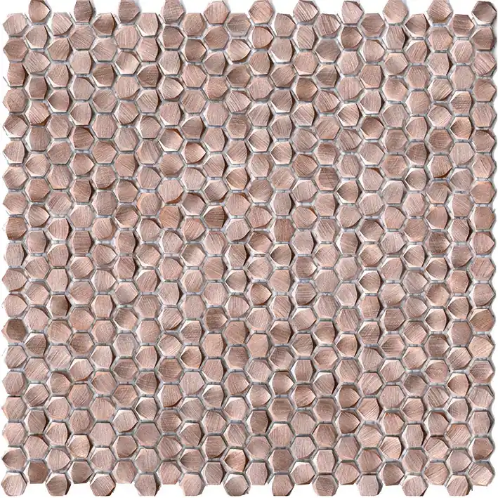 Preț redus MOZAIC, PORCELANOSA GRUPO, GRAVITY ALUMINIUM HEXAGON ROSE GOLD 30,7X30,4 cm, rose gold