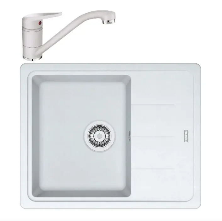 Mai ieftin PACHET CHIUVETA FRAGRANITE FRANKE BFG 611-62 + BATERIE NOVARA PLUS, CARTUS CERAMIC, ALB