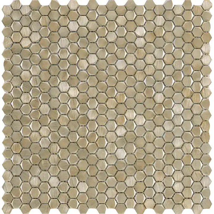 Livrare rapidă MOZAIC, PORCELANOSA GRUPO, GRAVITY ALUMINIUM HEXAGON GOLD 30,7X30,4 cm, auriu