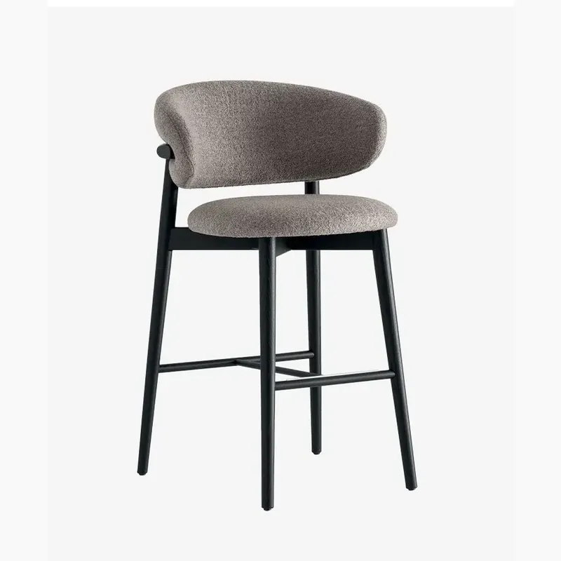 Ofertă limitată SCAUN BAR, CALLIGARIS, OLEANDRO, H65CM, TEXTIL GRI, PICIOR LEMN NEGRU
