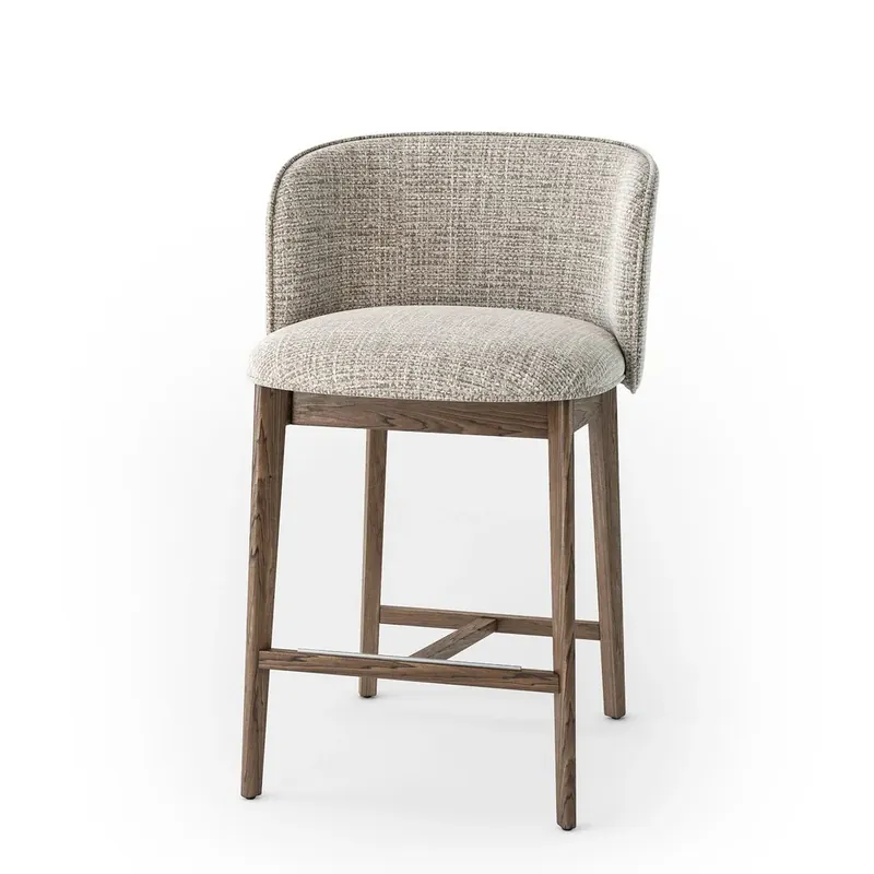 Expediere rapidă SCAUN BAR, CALLIGARIS, ABREY, H65CM, TEXTIL BEJ, PICIOR LEMN MARO