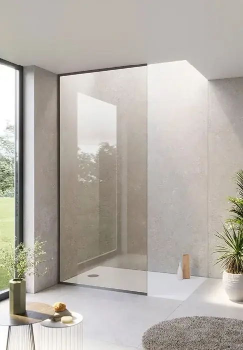 OPTIMA 1 PARAVAN DUS 90x240cm, PROFIL NEGRU, STICLA BRONZ, PORCELANOSA GRUPO Lichidare de stoc