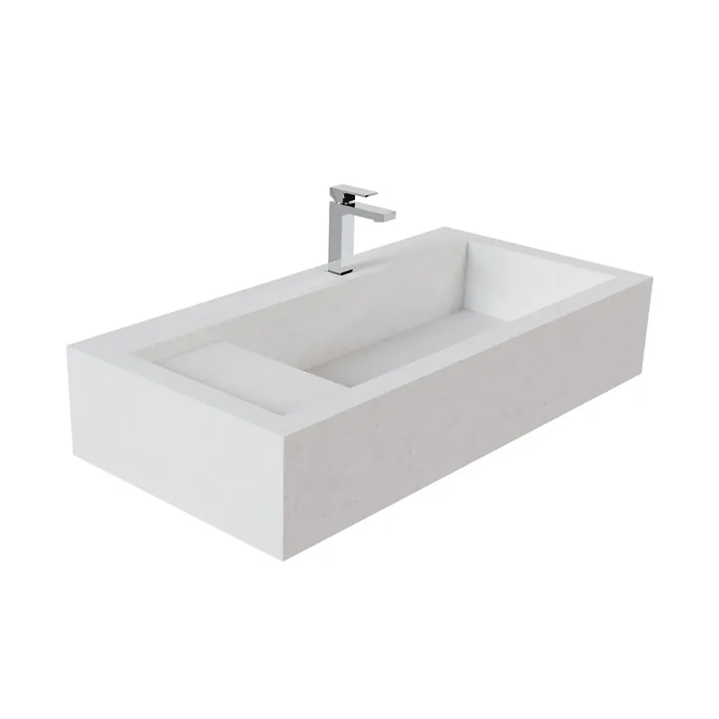 Preț mic LAVOAR POLITA STANGA DIN CERAMICA FLODSTEN SNOW, 100X47X20 CM
