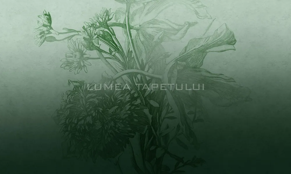 Panel WallArt RENEW Collection – Green Ombre Flower Calitate înaltă