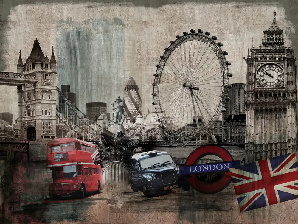 Ultima șansă Panel Grandeco MURAL YOUNG EDITION – fototapet 3,71 x 2,8 m britain londra ML3401