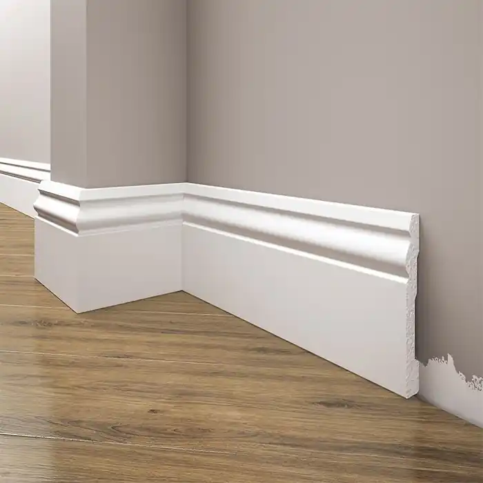 Plinta parchet alba polimer dur 244 x 9.6 x 1.26 cm Cezar LPC08 Cel mai bun preț