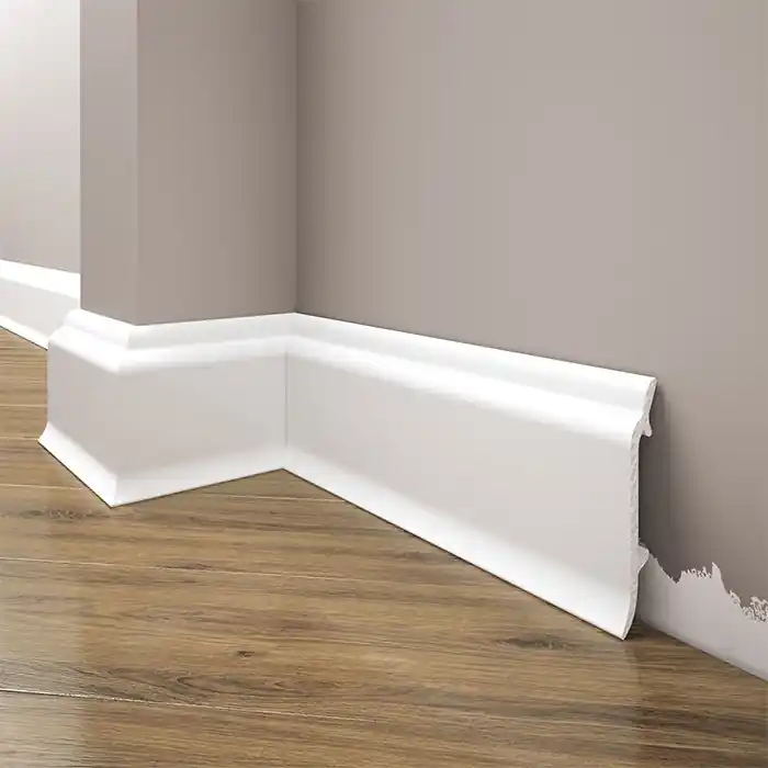 Discount Plinta parchet alba polimer dur 244 x 8.3 x 2 cm Cezar LPC16
