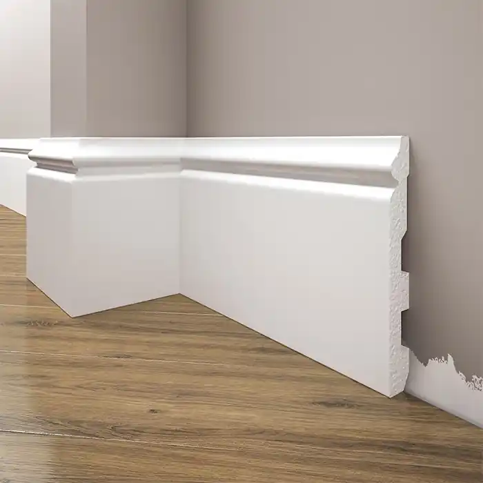 Preferatul clienților Plinta parchet alba polimer dur 244 x 13.8 x 1.8 cm Cezar LPC24